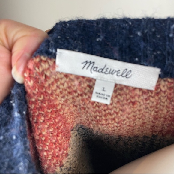 Madewell Red and Blue Checkered Cardigan size large funky 80s eclectic grandpa - Picture 6 of 8